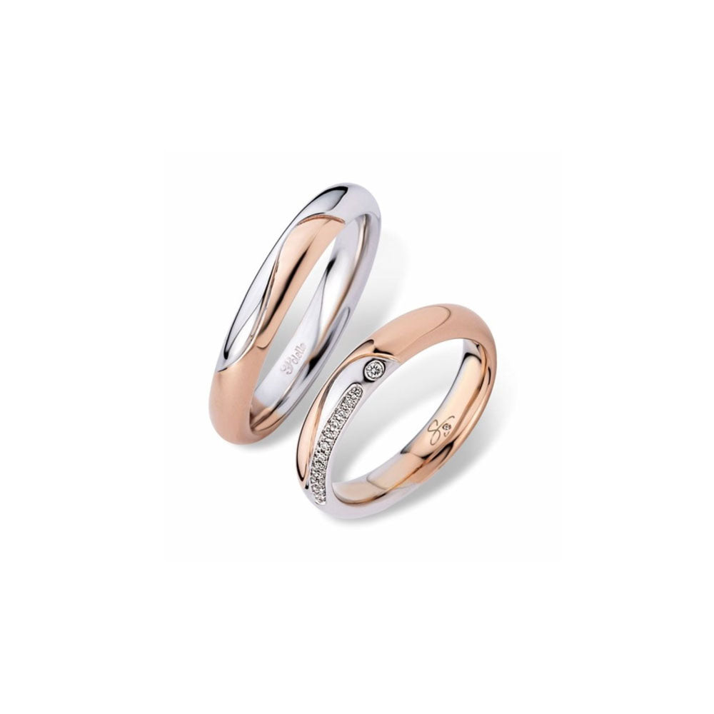 POLELLO - FEDE BICOLOR IN ORO BIANCO E ORO ROSA 18KT CON DIAMANTI