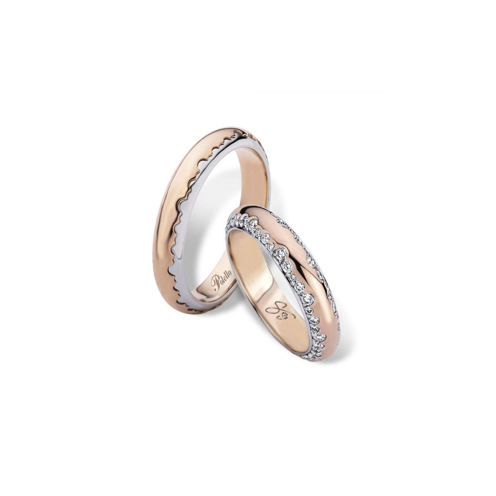 POLELLO - FEDE BICOLOR IN ORO BIANCO E ORO ROSA 18KT CON DIAMANTI