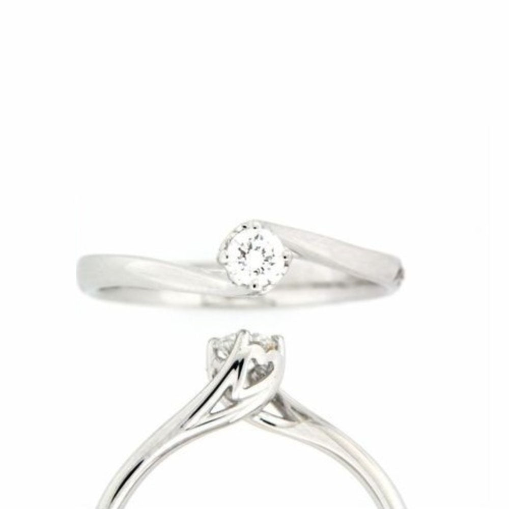 RECARLO - ANELLO SOLITARIO VALENTIN IN ORO BIANCO CON DIAMANTE