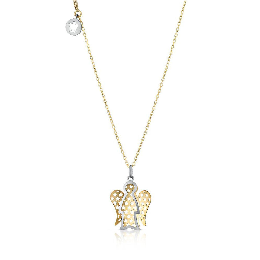 Roberto Giannotti - Collana In Oro Con Angelo E Ali In Contrasto