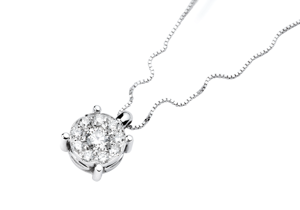 Gagliardi - Collana in oro bianco con punto luce invisible