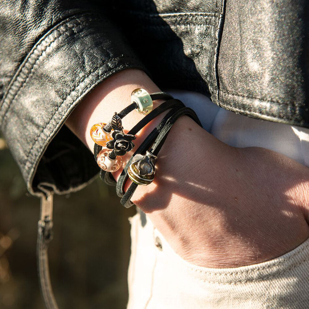 TROLLBEADS - BRACCIALE IN CUOIO NERO
