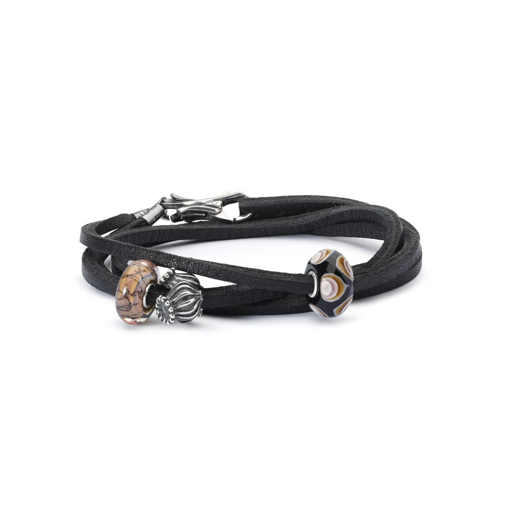 TROLLBEADS - BRACCIALE IN CUOIO NERO