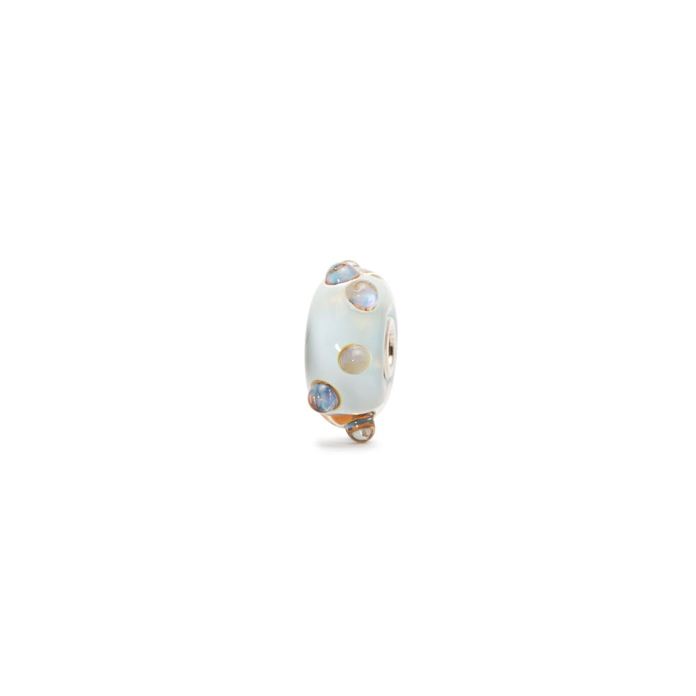 Perlina Trollbeads Foschia Al Chiaro Di Luna | Vetro Artistico A Mano Per Bracciali E Collane | Colore Turchese E Bronzo