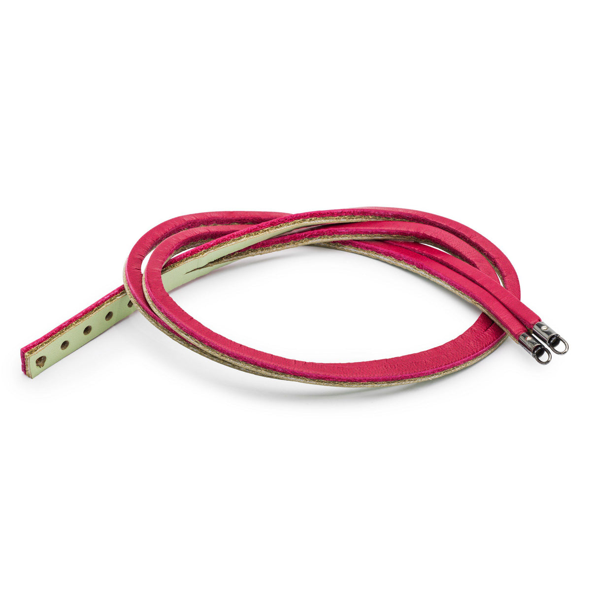 TROLLBEADS - BRACCIALE CUOIO MAGENTA/VERDE SALVIA