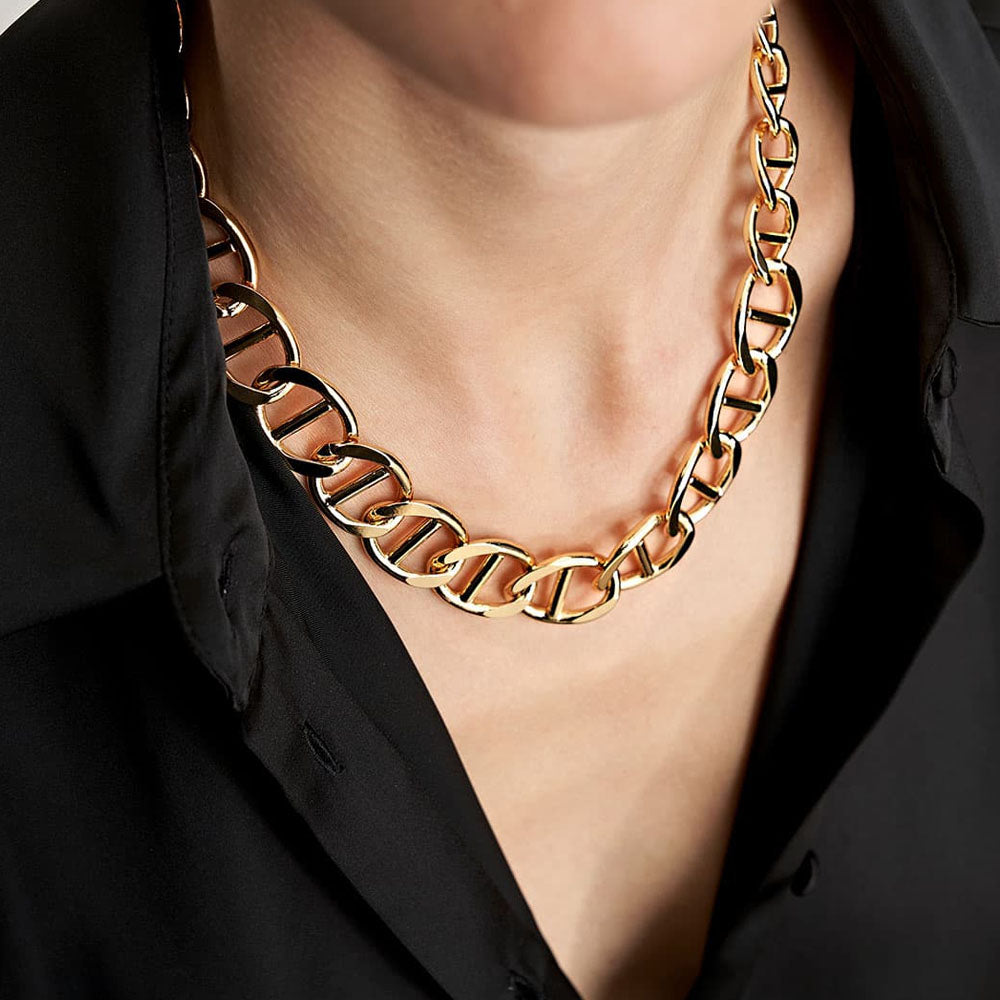 Unoaerre - Collana Traversino In Bronzo Dorato