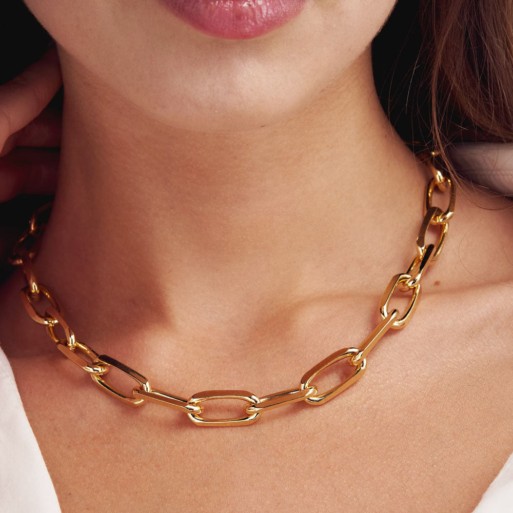 Unoaerre - Collana In Bronzo Dorato Catena Forzatina