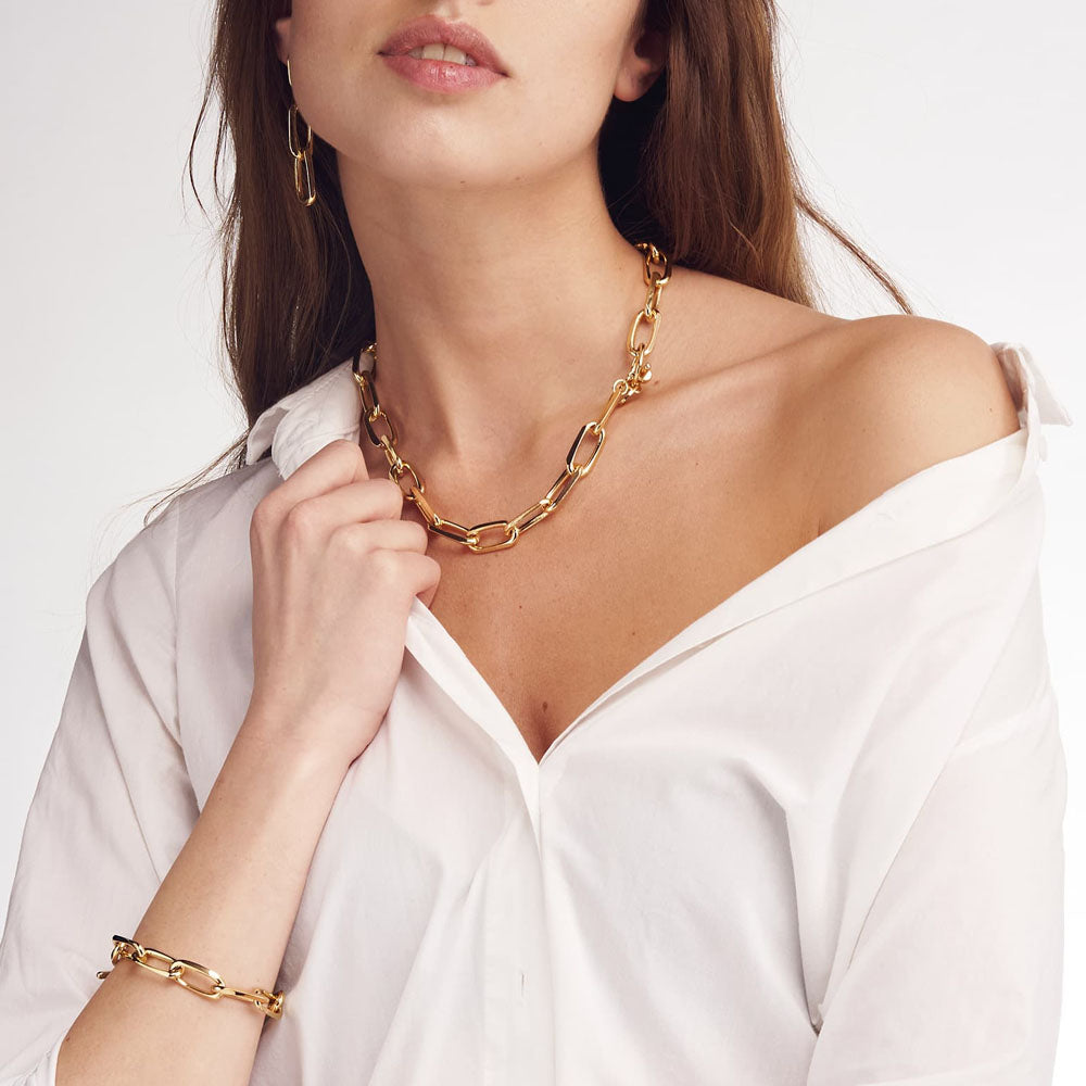 Unoaerre - Collana In Bronzo Dorato Catena Forzatina