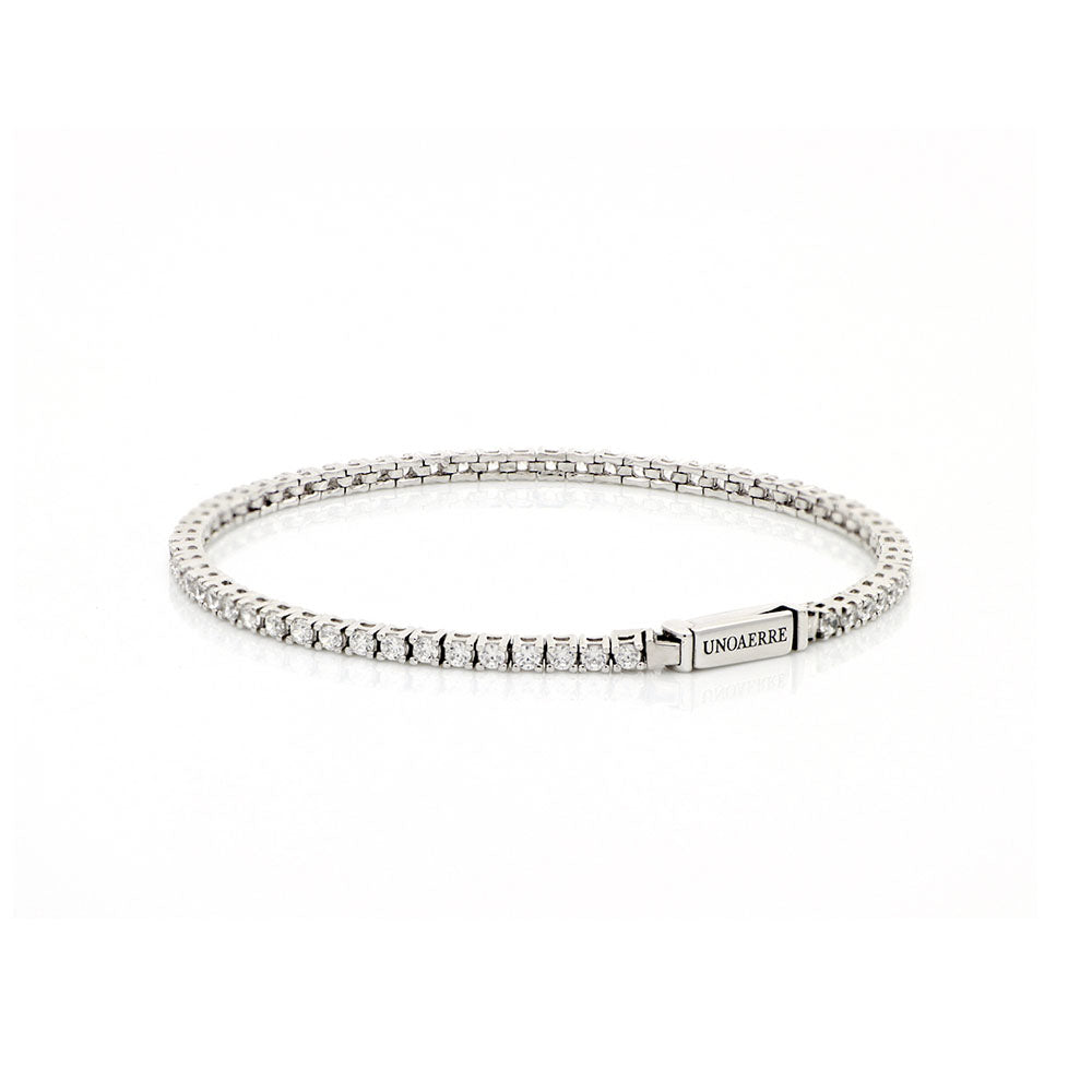 UNOAERRE - BRACCIALE TENNIS IN ARGENTO BIANCO