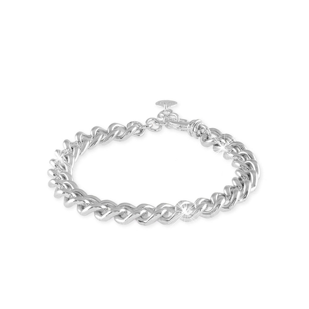 UNOAERRE - BRACCIALE CON CATENA GRUMETTA MINI IN BRONZO ARGENTATO