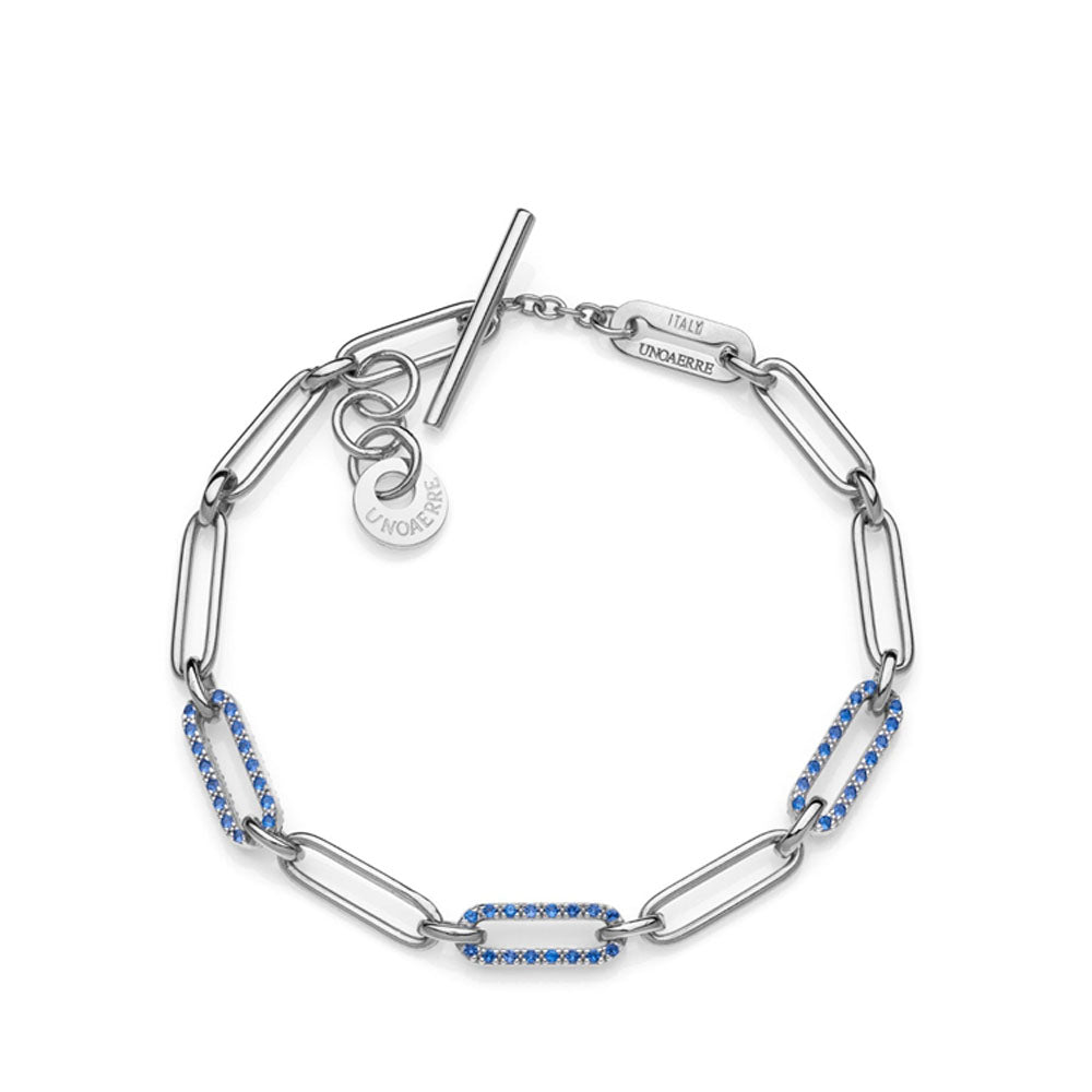 Unoaerre - Bracciale In Argento 925 Rodiato Con Catena Forzatina Paper