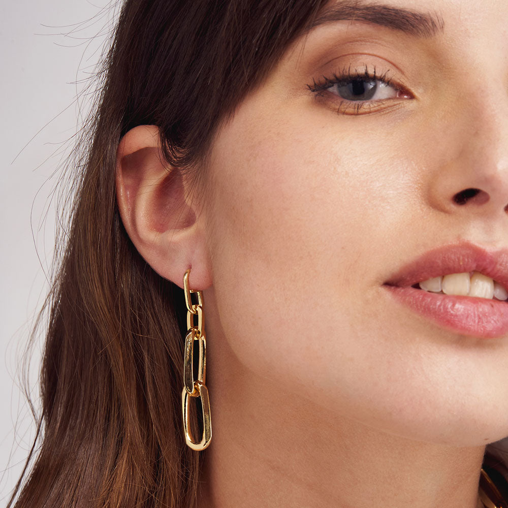 Unoaerre - Orecchini In Bronzo Dorato Catena Forzatina