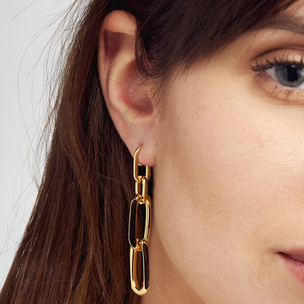 Unoaerre - Orecchini In Bronzo Dorato Catena Forzatina